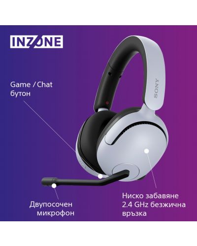 Gaming slušalice Sony - INZONE H5, bežične, bijele - 7