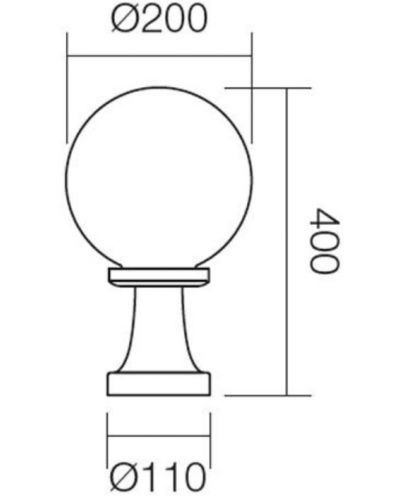 Vrtna svjetiljka Smarter - Sfera 200 9764, IP44, E27, 1x28W, crno-dimljena - 2