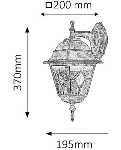 Vrtna lampa Rabalux - Monaco 8181, IP43, E27, 1 x 60W, bronca - 2