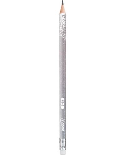 Grafitna olovka Maped - Glitter, HB, s gumicom, asortiman - 4