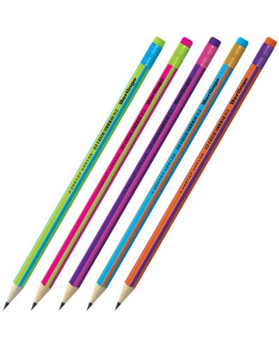 Grafitna olovka Berlingo - Fuze, HB, s gumom, asortiman - 1