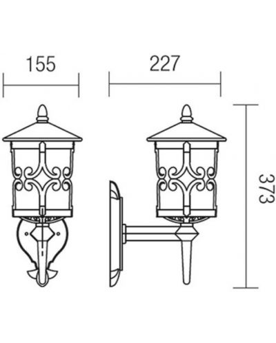 Vrtna lampa Smarter - Tirol 9259, IP23, E27, 1x42W, starinski crna - 3