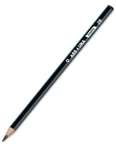 Grafitna olovka Ars Una - 2B, crna, prugasta - 1