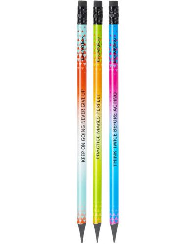Grafitna olovka s gumicom Deli Enovation - EC020-HB, HB, asortiman - 1