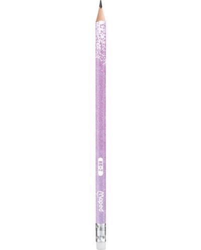 Grafitna olovka Maped - Glitter, HB, s gumicom, asortiman - 6
