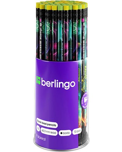Grafitna olovka Berlingo - Futureal, HB, s gumom, asortiman - 2
