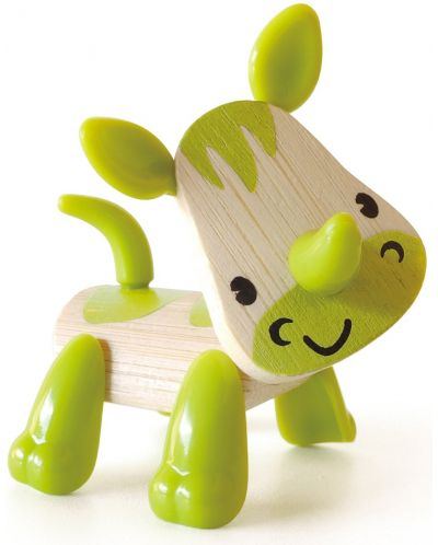 Dječja igračka od bambusa Nare – Mini životinja Nosorog - 1
