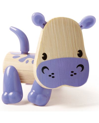 Dječja igračka od bambusa Nare – Mini životinja Hipopotam - 1