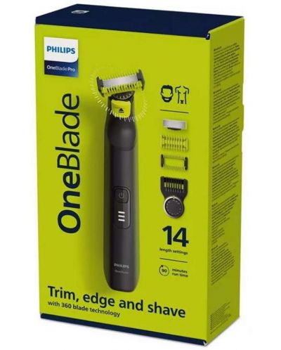 Hibridni uređaj za bradu i tijelo Philips - QP6541/15 OneBlade Pro, crni - 2