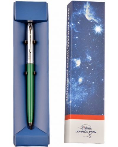 Kemijska olovka Fisher Space Pen Cap-O-Matic - 775 Chrome, zeleno i srebrno - 2