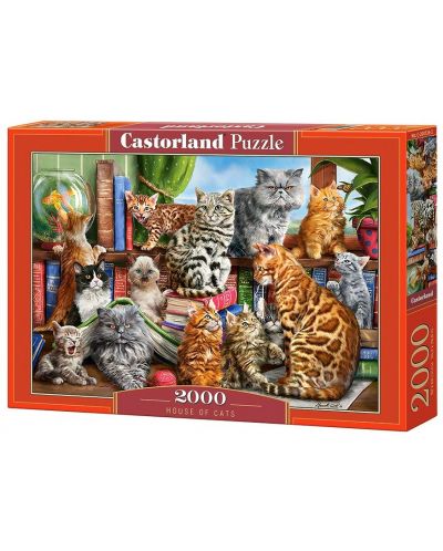 Puzzle Castorland od 2000 dijelova - Kuća mačaka, Marcello Corti - 1