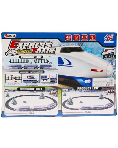Set za igru Raya Toys - Vlak Express na baterije sa tračnicama, plavi - 6