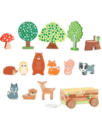 Set za igru Orange Tree Toys - Šumske životinje s kolicima - 3