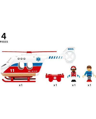 Set za igru Brio World - Helikopter za spašavanje, s figurama - 5