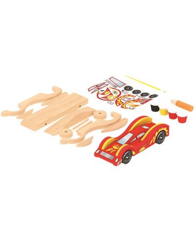 Set za igru Acool Toy - Izradi sam drveni trkaći automobil - 1