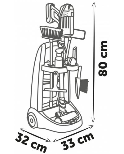 Set za igru Smoby - Rowenta kolica za čišćenje - 8