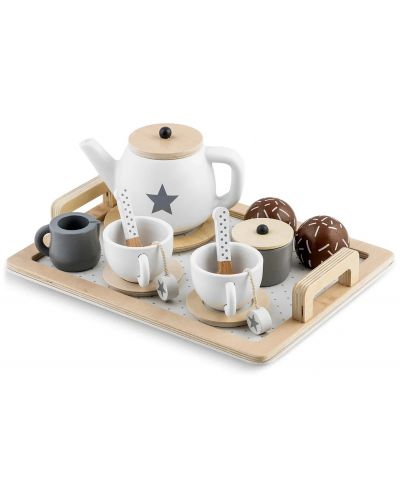 Set za igru Ginger Home - Drveni set za čaj, bijelo-sivi - 1