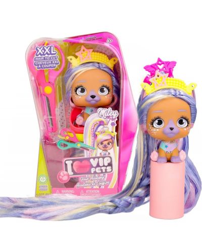 Set za igru IMC Toys Vip Pets - Modni psić s dugom kosom za frizure s dodacima, Miley - 3