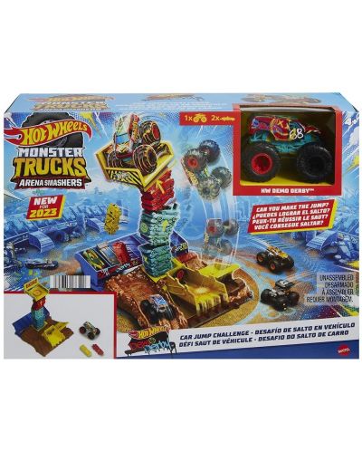 Set za igru Hot Wheels Monster Trucks - Car Jump Challenge: Svjetska arena, polufinale - 1
