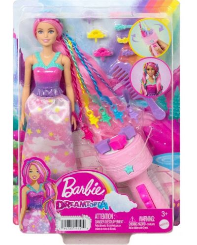 Set za igru Barbie Dreamtopia - Lutka za frizure s dodacima - 1