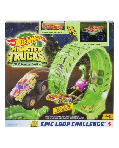 Set za igru Hot Wheels Monster Truck - Sjajna staza Epic looping - 2