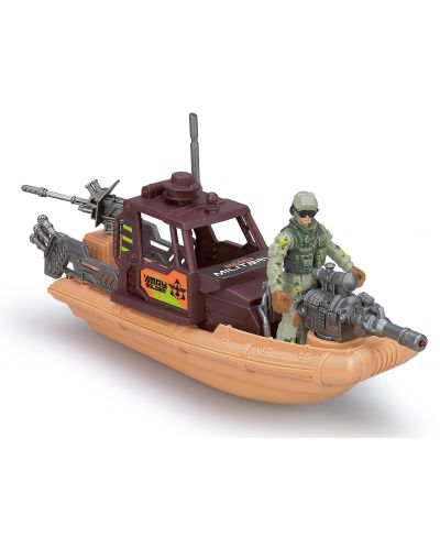 Set za igru RS Toys - Borbeni čamac s vojnikom i priborom, sa zvukovima i svjetlima - 2