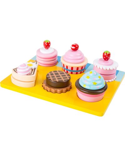Set za igru Small Foot - Cupcakes i kolači za rezanje, 13 komada - 1