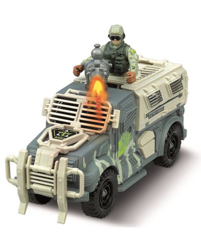 Set za igru RS Toys - Oklopni auto s vojnikom, sa zvukovima i svjetlima - 2