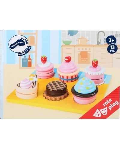 Set za igru Small Foot - Cupcakes i kolači za rezanje, 13 komada - 3