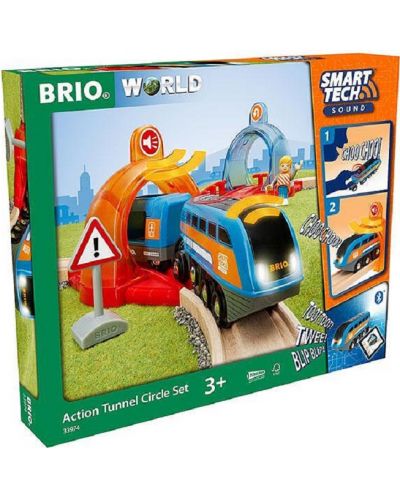 Set za igru Brio - Vlak s tunelom, Smart Tech Sound Action - 1