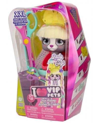 Set za igru IMC Toys Vip Pets - Modni psić s dugom kosom za frizure s dodacima, Lady Gigi - 2