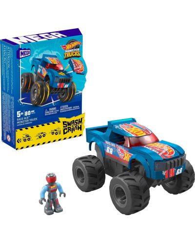 Set za igru Hot Wheels Monster Truck - Smash & Crash Race Ace, 85 dijelova - 1