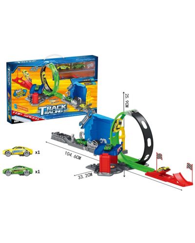 Set za igru Felyx Toys - Pista staza s petljom i 2 automobila - 2