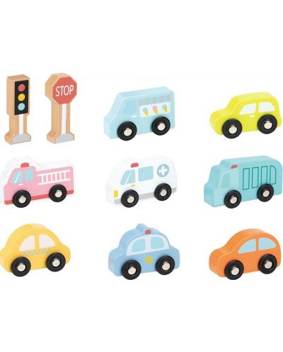 Set za igru Lelin - Drveni auti i prometni znakovi - 2