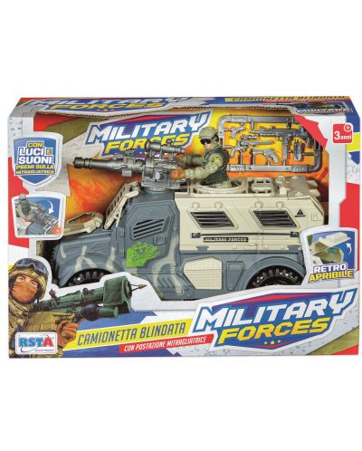 Set za igru RS Toys - Oklopni auto s vojnikom, sa zvukovima i svjetlima - 1