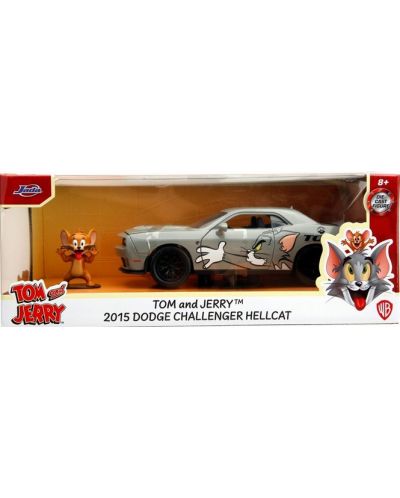 Set za igru Jada Toys - Tom and Jerry, Auto 2015 Dodge Challenger, 1:24 - 2