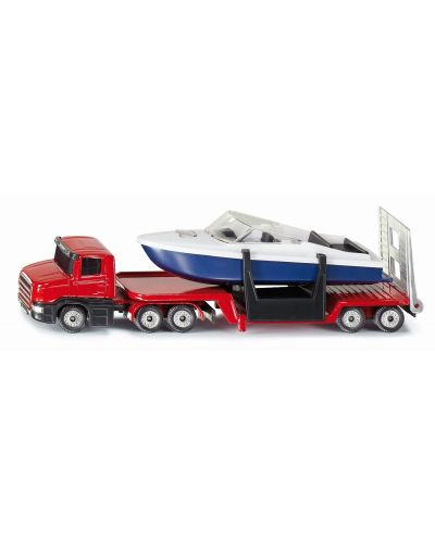Metalna igračka Siku Super – Kamion s prikolicom i čamcem - 1