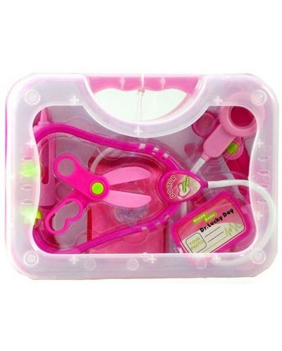 Set za igranje doktora Raya Toys - U koferu, roza - 1
