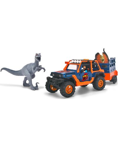 Set za igru Dickie Toys - Jeep s prikolicom i dinosaurom - 1