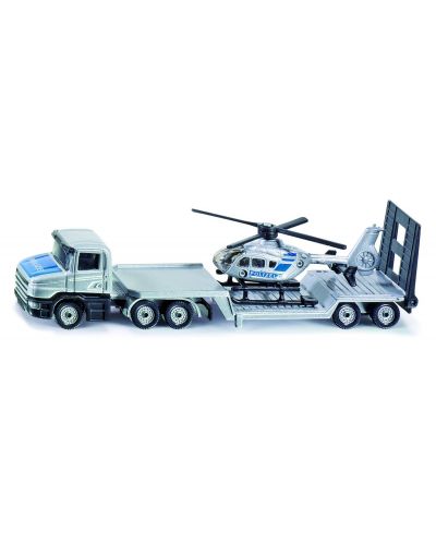 Metalna igračka Siku Super – Kamion s prikolicom i policijskim helikopterom, 1:87 - 1