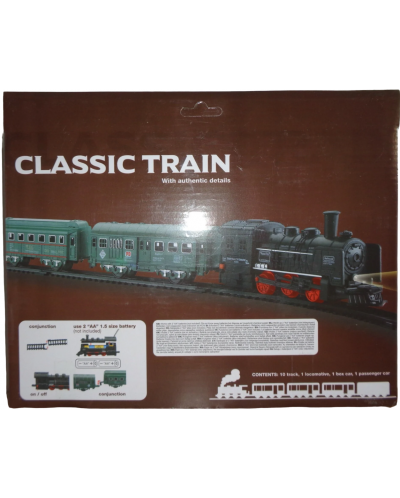 Set za igru Classic Train - Parna lokomotiva s tračnicama, 13 dijelova - 4