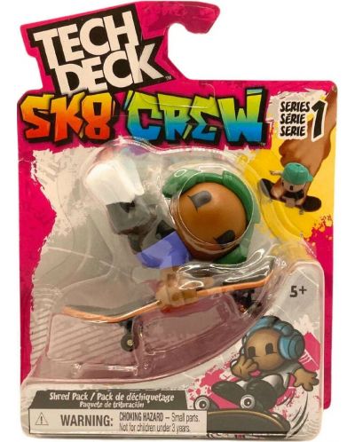 Set za igru Tech Deck SK8 Crew - Fingerboard s figuricom, sa zelenim slušalicama - 1