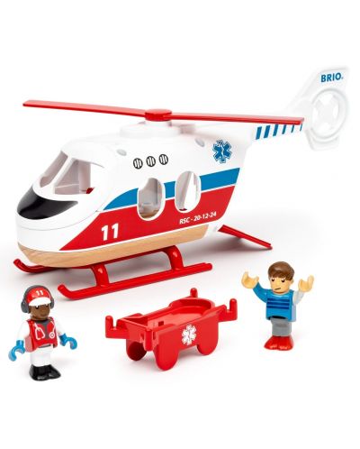 Set za igru Brio World - Helikopter za spašavanje, s figurama - 1