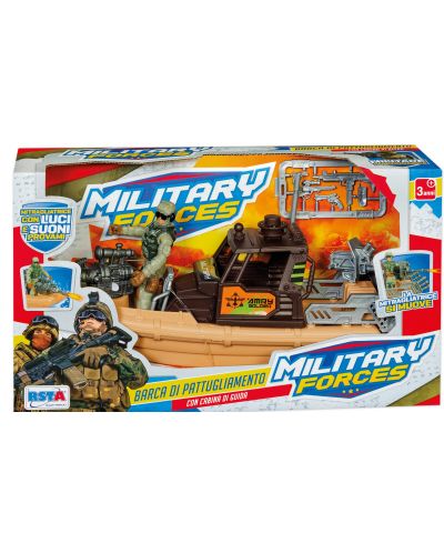 Set za igru RS Toys - Borbeni čamac s vojnikom i priborom, sa zvukovima i svjetlima - 1