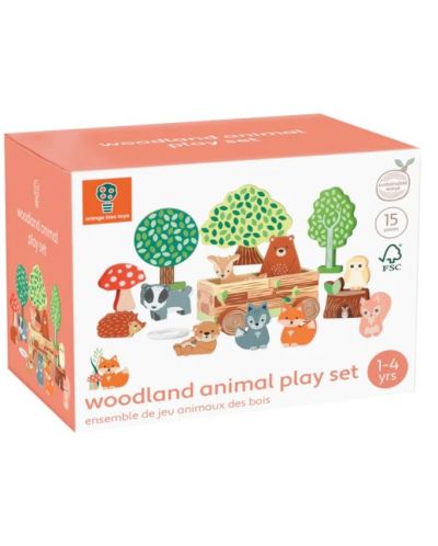 Set za igru Orange Tree Toys - Šumske životinje s kolicima - 1