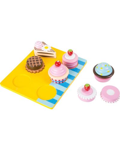 Set za igru Small Foot - Cupcakes i kolači za rezanje, 13 komada - 2