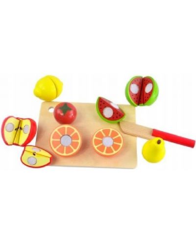 Set za igru Acool Toy - Drveni plodovi za rezanje, 6 kom - 1