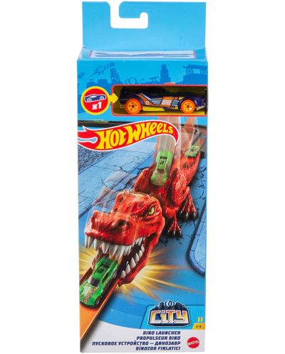 Set za igru Hot Wheels City - Lanser kolica, Dinosaur - 1