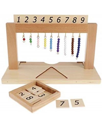 Set za igru Smart Baby - Montessori okvir za nizanje, 1 do 9 - 1
