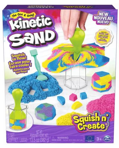 Set za igru Spin Master - Kinetic Sand, Kinetički pijesak Squish N Create - 1